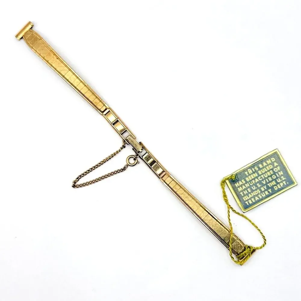 Vintage Signed Baldwin 10K Gold Filled Ladies Women's Watch Band 5.75